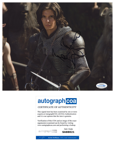 Ben Barnes Chronicles of Narnia Signed Autograph 8x10 Photo ACOA