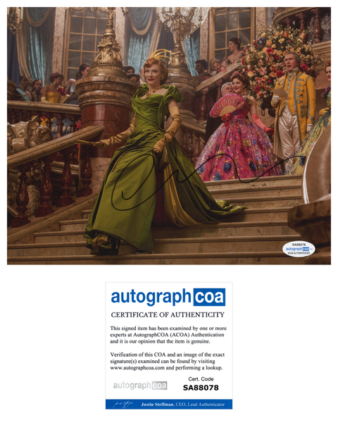 Cate Blanchett Cinderella Signed Autograph 8x10 Photo ACOA