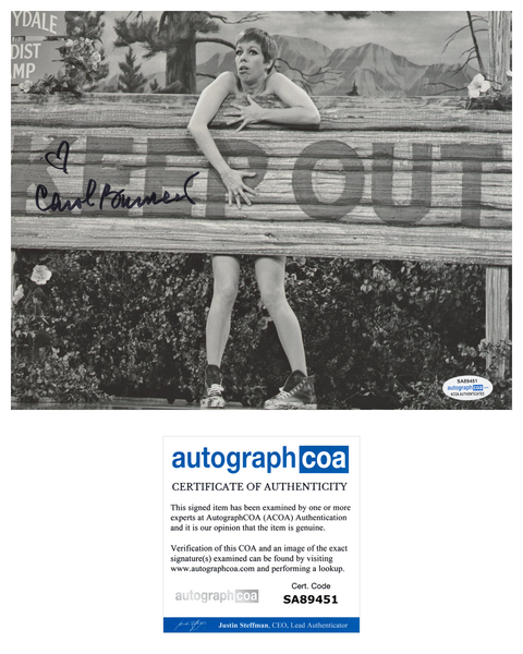 Carol Burnett Signed Autograph 8x10 Photo ACOA