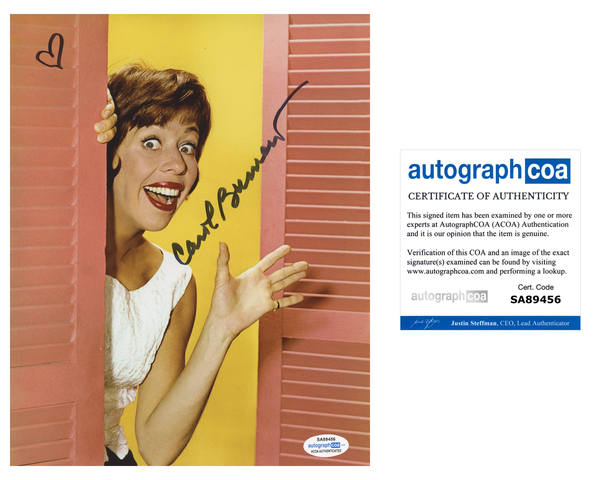 Carol Burnett Signed Autograph 8x10 Photo ACOA