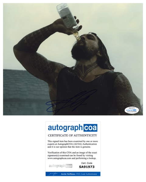 Jason Momoa Aquaman Signed Autograph 8x10 Photo ACOA