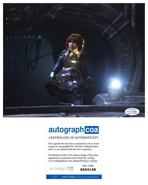 Noomi Rapace Prometheus Signed Autograph 8x10 Photo ACOA