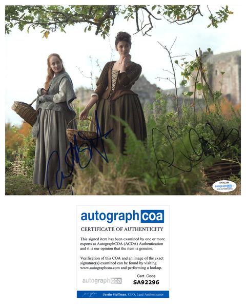 Caitriona Balfe & Lotte Verbeek Outlander Signed Autograph 8x10 Photo ACOA