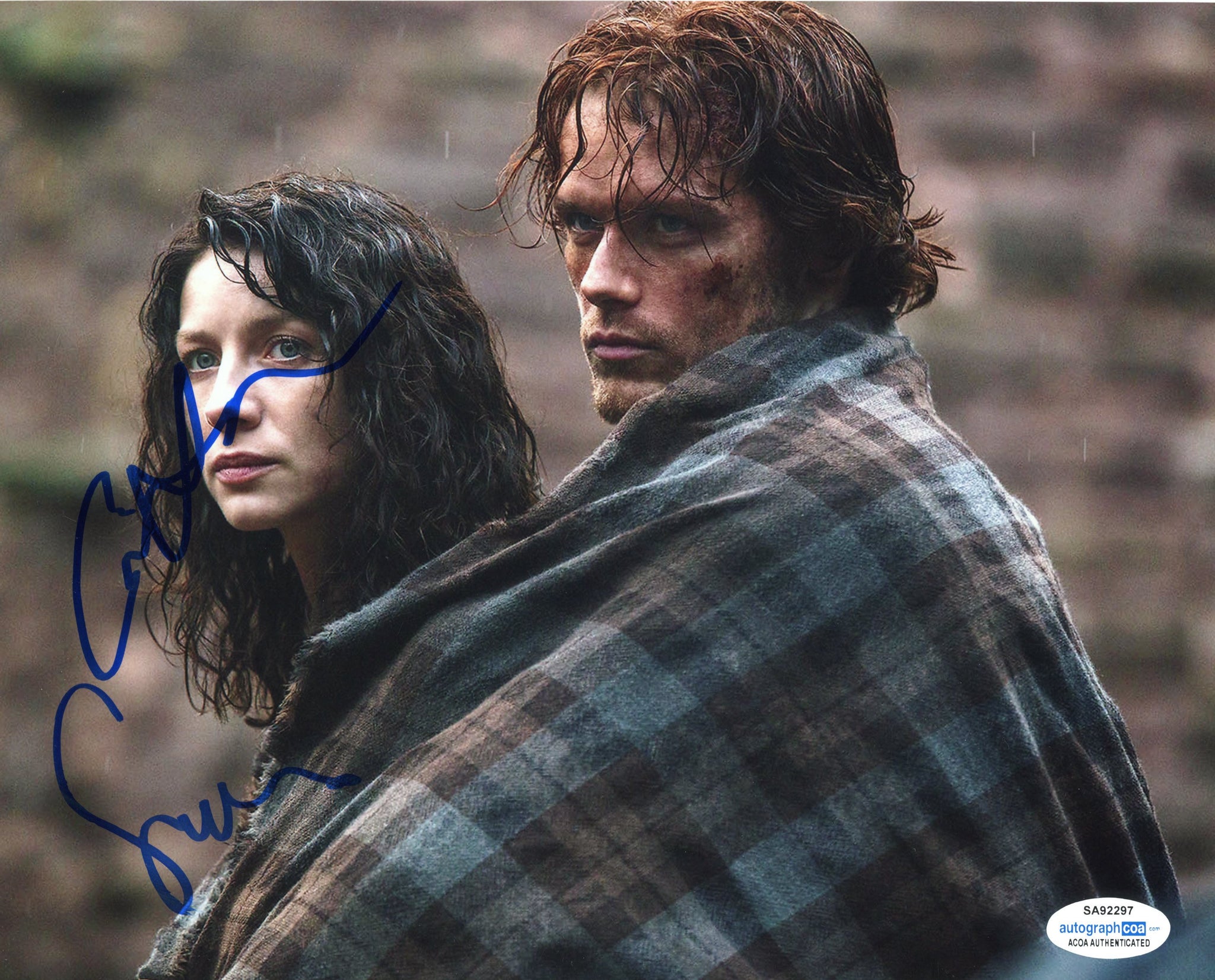 Caitriona Balfe & Sam Heughan Outlander Signed Autograph 8x10 Photo ACOA