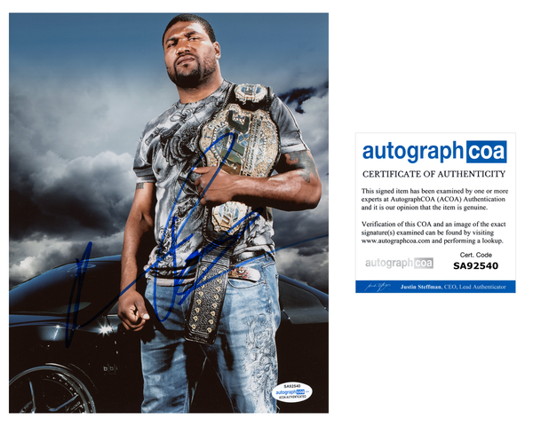 Quinton Rampage Jackson A-Team Signed Autograph 8x10 Photo ACOA