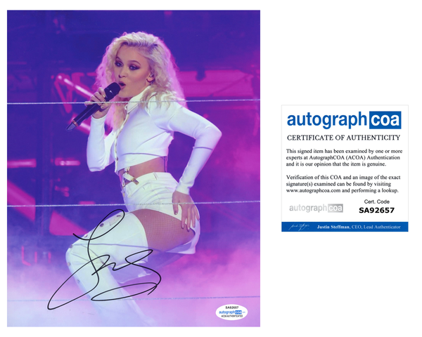 Zara Larsson Sexy Singer Signed Autograph 8x10 Photo ACOA