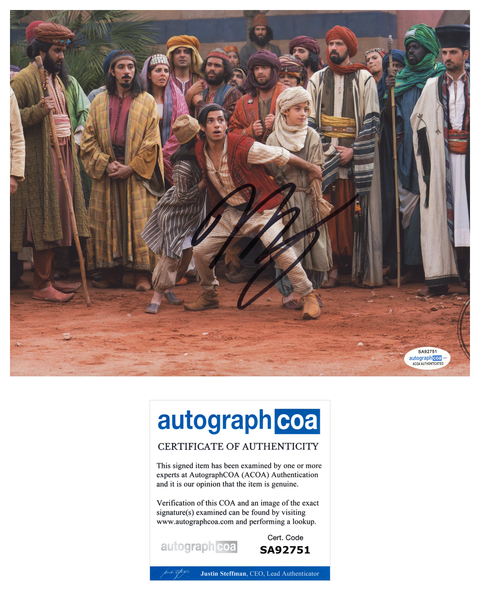 Mena Massoud Aladdin Signed Autograph 8x10 Photo ACOA