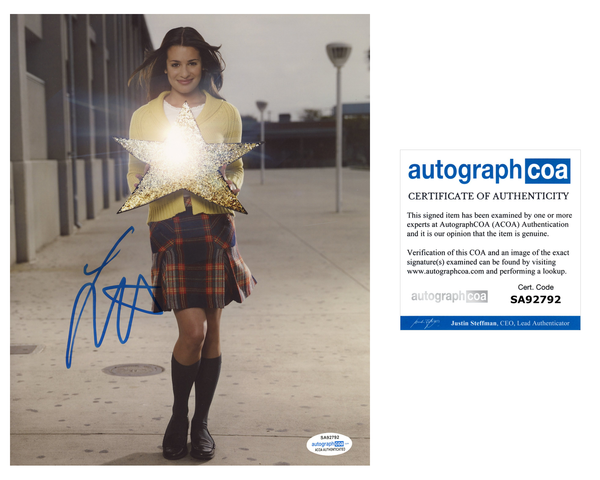 Lea Michele Glee Signed Autograph 8x10 Photo ACOA