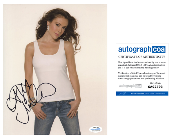 Alyssa Milano Sexy Signed Autograph 8x10 Photo ACOA