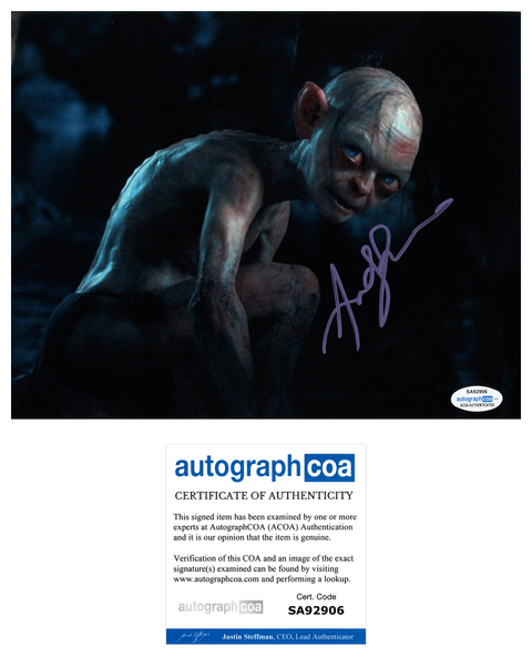 Andy Serkis Lord of the Rings Signed Autograph 8x10 Photo ACOA