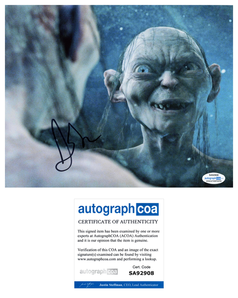 Andy Serkis Lord of the Rings Signed Autograph 8x10 Photo ACOA