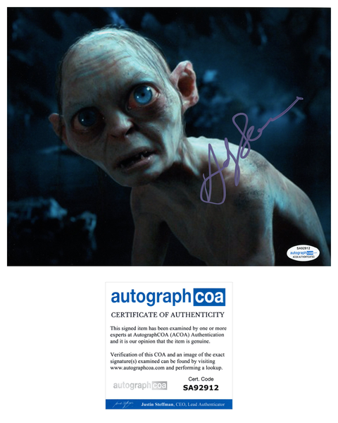 Andy Serkis Lord of the Rings Signed Autograph 8x10 Photo ACOA