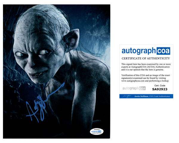 Andy Serkis Lord of the Rings Signed Autograph 8x10 Photo ACOA