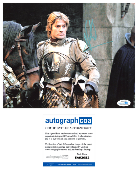 Nikolaj Coster Waldau Game of Thrones Signed Autograph 8x10 Photo ACOA