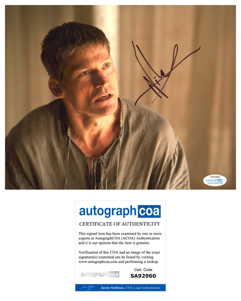 Nikolaj Coster Waldau Game of Thrones Signed Autograph 8x10 Photo ACOA