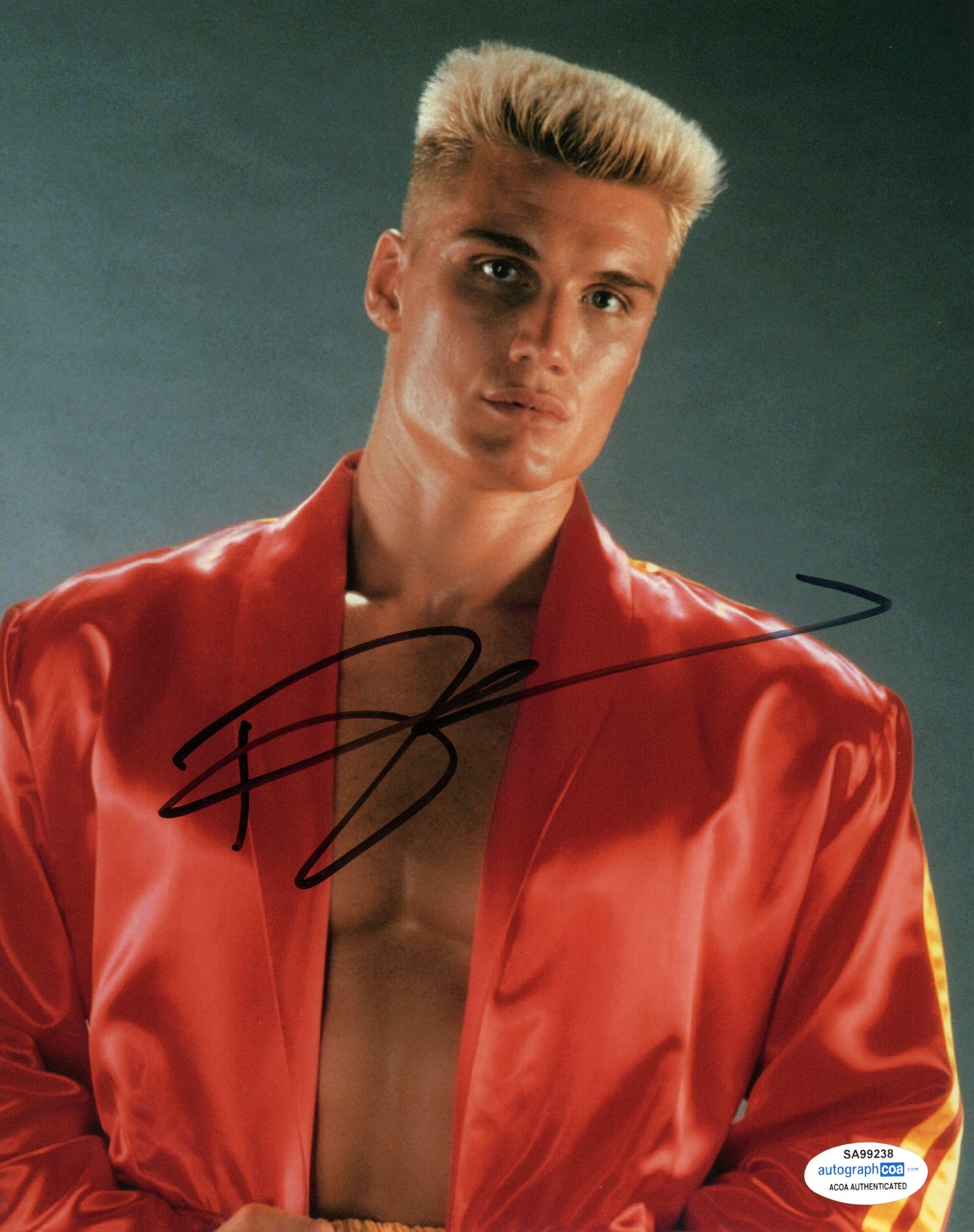 Dolph Lundgren Rocky Signed Autograph 8x10 Photo ACOA