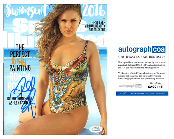 Ronda Rousey UFC Wrestling Sports Illustrated Signed Autograph 8x10 Photo ACOA