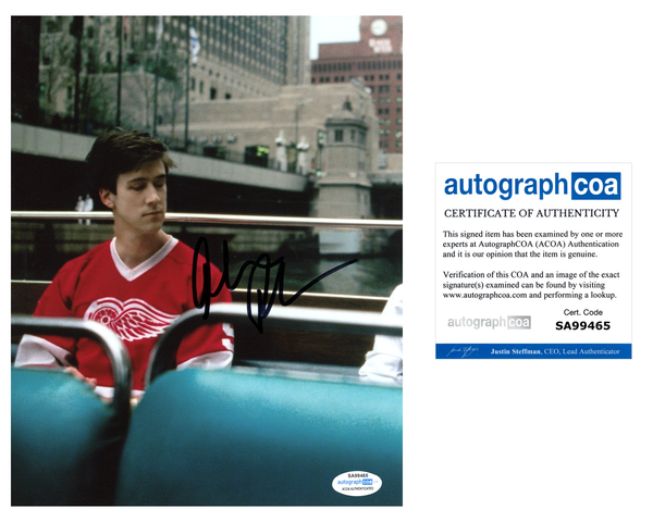Alan Ruck Ferris Bueller Signed Autograph 8x10 Photo ACOA