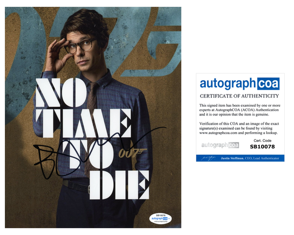 Ben Whishaw No Time to Die Bond Signed Autograph 8x10 Photo ACOA