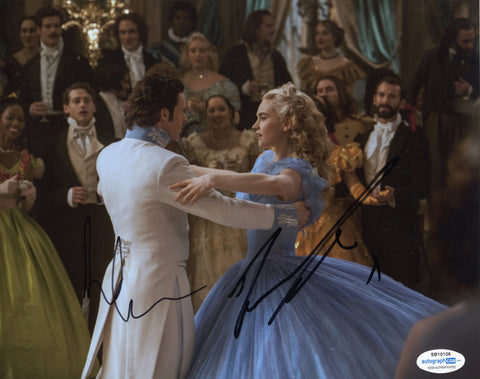 Lily James Richard Madden Cinderella Signed Autograph 8x10 Photo ACOA