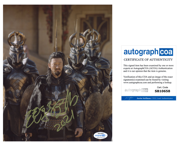 Tadanobu Asano Thor Signed Autograph 8x10 Photo ACOA