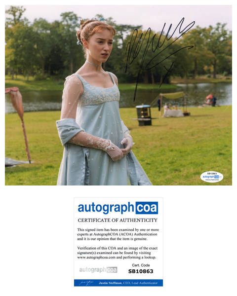 Phoebe Dynevor Bridgerton Signed Autograph 8x10 Photo ACOA