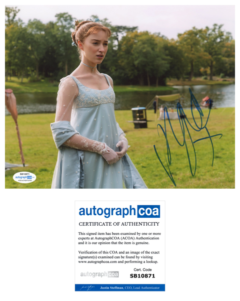 Phoebe Dynevor Bridgerton Signed Autograph 8x10 Photo ACOA