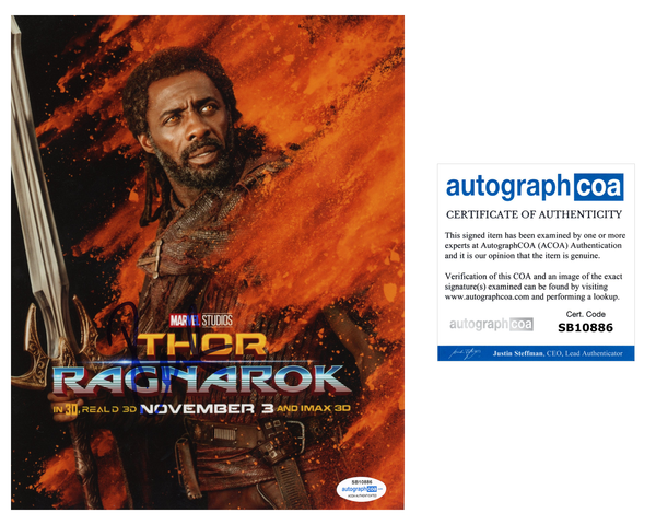 Idris Elba Thor Ragnarok Signed Autograph 8x10 photo ACOA