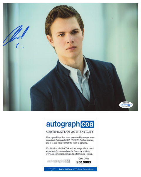 Ansel Elgort Divergent Signed Autograph 8x10 Photo ACOA