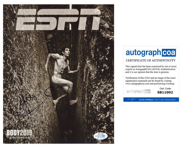 Alex Honnold Free Solo Signed Autograph 8x10 Photo ACOA