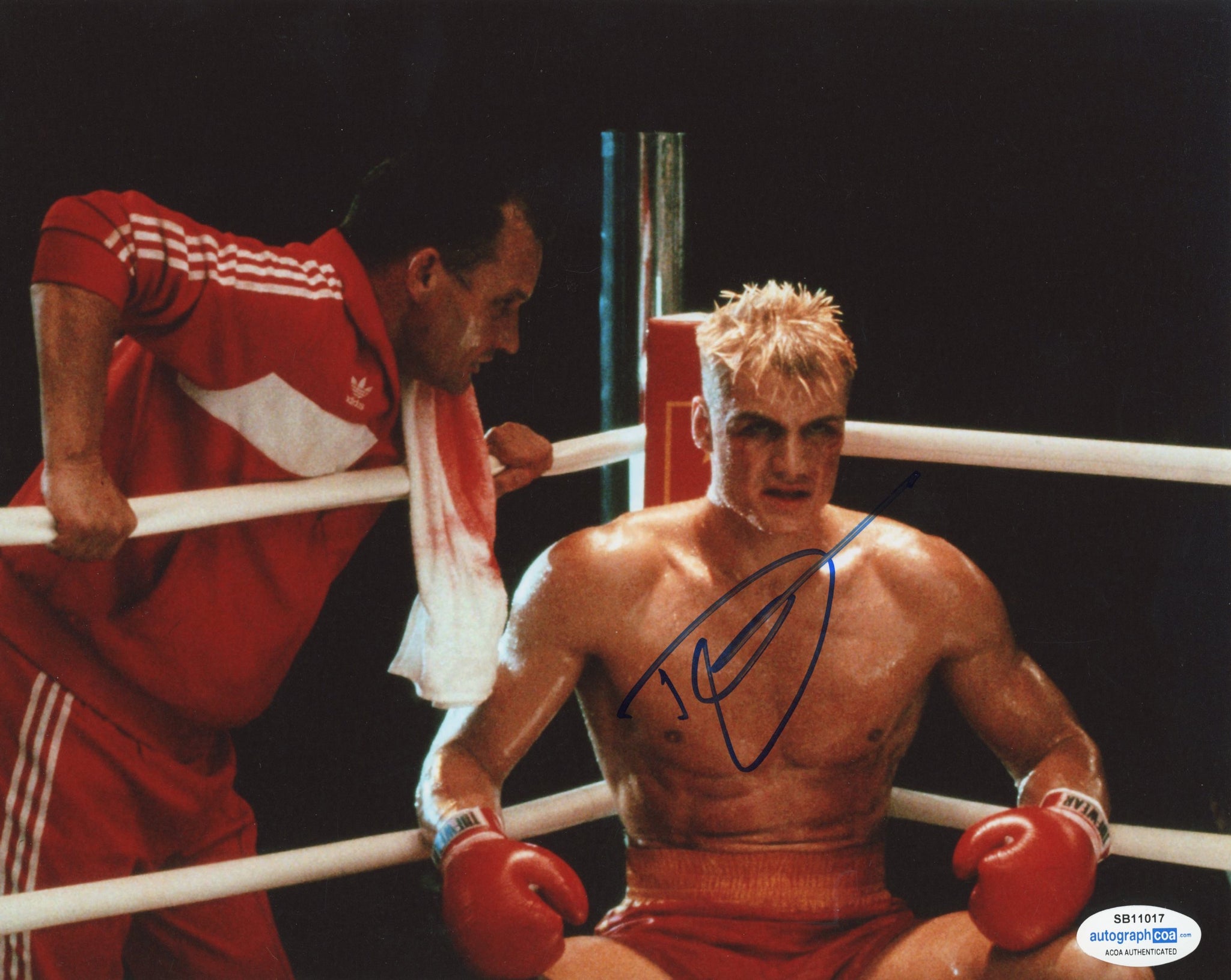 Dolph Lundgren Rocky Signed Autograph 8x10 Photo ACOA