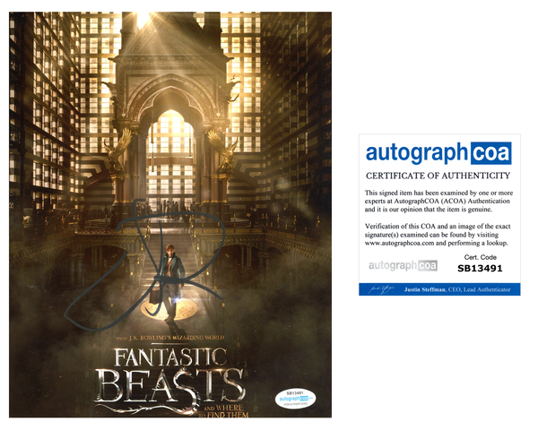 Eddie Redmayne Harry Potter Signed Autograph 8x10 Photo ACOA