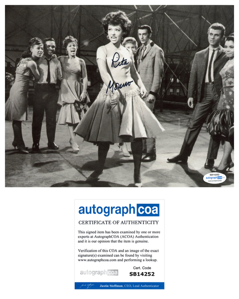 Rita Moreno West Side Story Signed Autograph 8x10 Photo ACOA