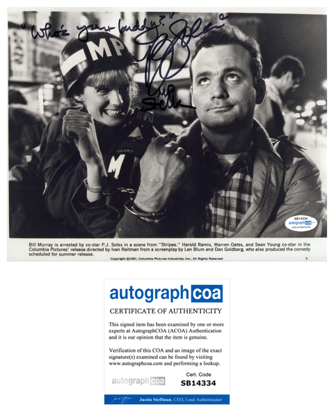 P.J. PJ Soles Stripes Signed Autograph 8x10 Photo ACOA