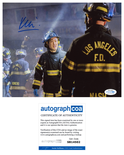 Kenneth Choi 9-1-1 Chimney Signed Autograph 8x10 Photo ACOA