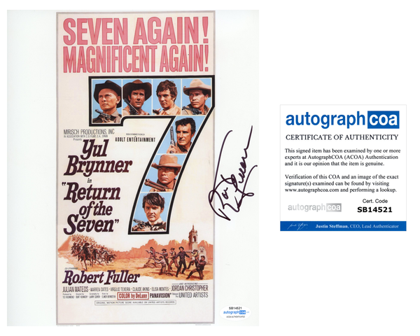 Robert Fuller Return of the Seven Signed Autograph 8x10 Photo ACOA