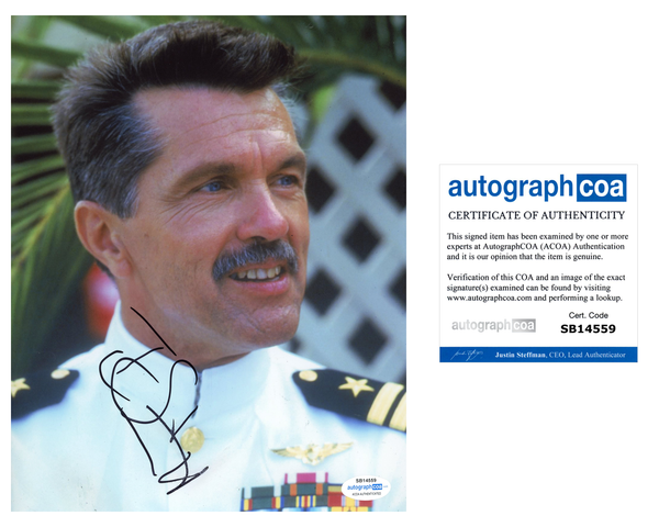 Tom Skerritt Top Gun Signed Autograph 8x10 Photo ACOA