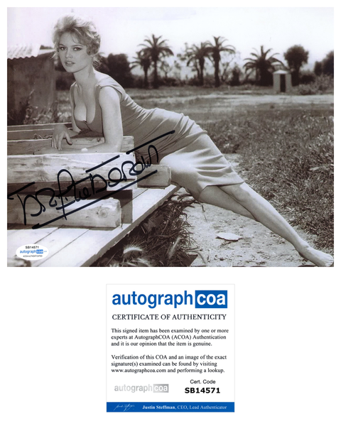 Brigitte Bardot Sexy Signed Autograph 8x10 Photo ACOA