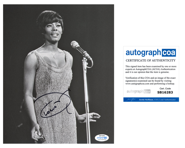 Dionne Warwick Singer Signed Autograph 8x10 Photo ACOA