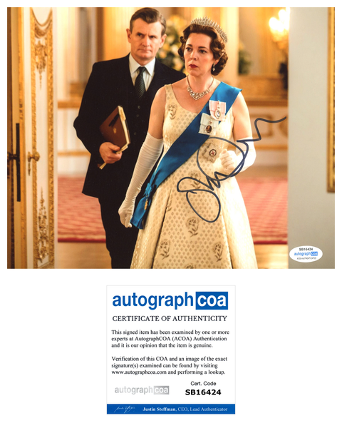 Olivia Colman The Crown Signed Autograph 8x10 Photo ACOA