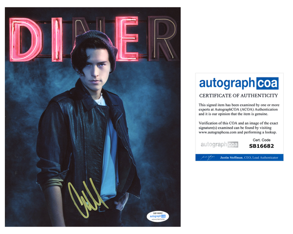 Cole Sprouse Riverdale Signed Autograph 8x10 Photo ACOA