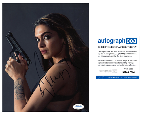 Deepika Padukone XXX Bollywood Signed Autograph 8x10 Photo ACOA