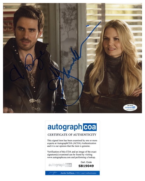 Jennifer Morrison Colin O'Donoghue Once Upon A Time Signed Autograph 8x10 Photo ACOA