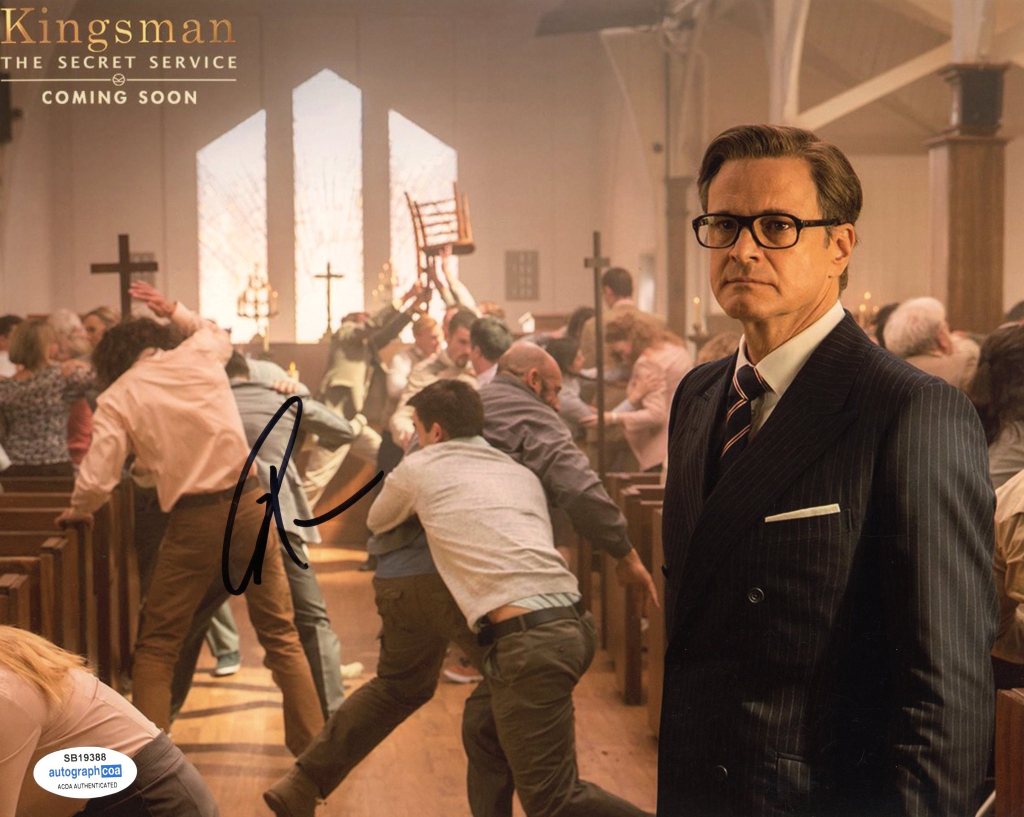 Colin Firth Kingsman Signed Autograph 8x10 Photo ACOA