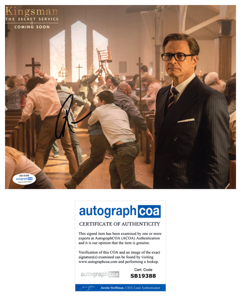 Colin Firth Kingsman Signed Autograph 8x10 Photo ACOA