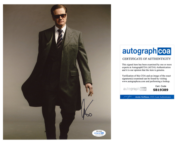 Colin Firth Kingsman Signed Autograph 8x10 Photo ACOA