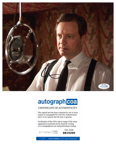 Colin Firth King's Speech Signed Autograph 8x10 Photo ACOA