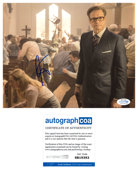 Colin Firth Kingsman Signed Autograph 8x10 Photo ACOA