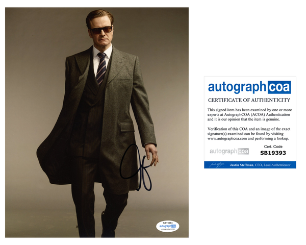 Colin Firth Kingsman Signed Autograph 8x10 Photo ACOA