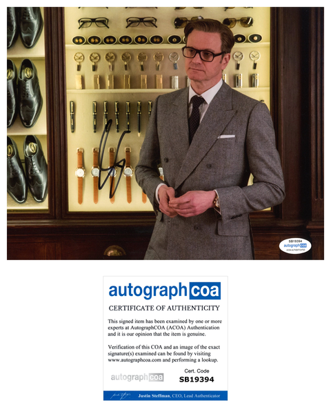 Colin Firth Kingsman Signed Autograph 8x10 Photo ACOA